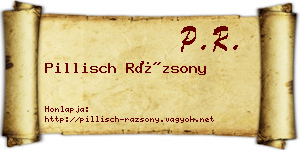 Pillisch Rázsony névjegykártya